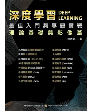 書封 深度學習最佳入門與專題實戰：理論基礎與影像篇