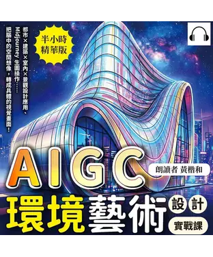 書封 AIGC環境藝術設計實戰課：都市×建築×室內×景觀設計應用、Midjourney生圖操作……把腦中的空間想像，轉成具體的視覺畫面！【純有聲】